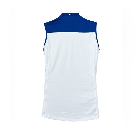Callaway, Women’s Mock Neck Sleeveless Golf Polo Top, White & Navy, Size L 🏌️♀️ - Picture 6 of 9